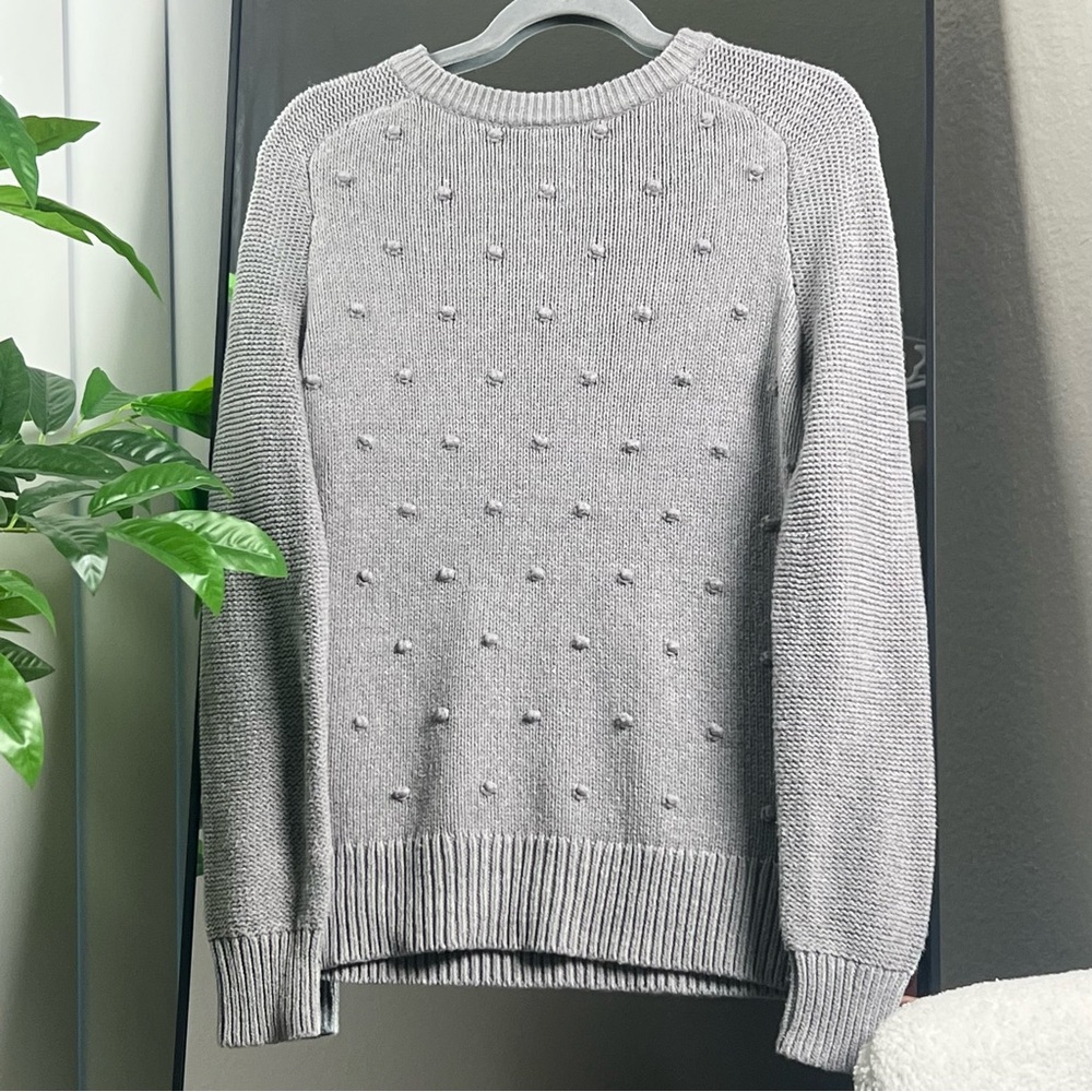 Old Navy - Gray Polka Dot Knit Sweater